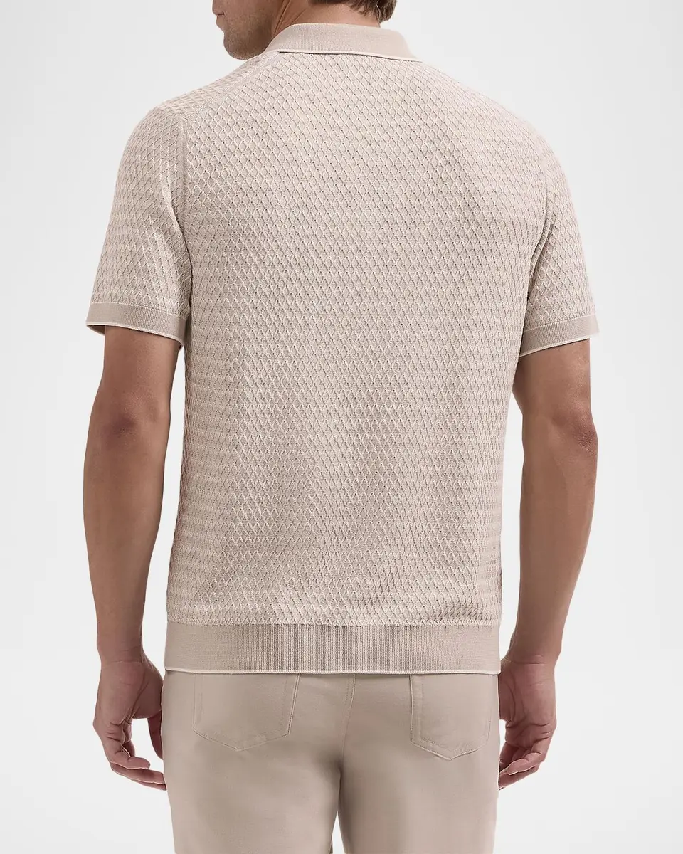 Bugatchi Men's Textured Cotton Polo Shirt | Thumbnail 3 Bugatchi Men's Textured Cotton Polo Shirt | Thumbnail 3
