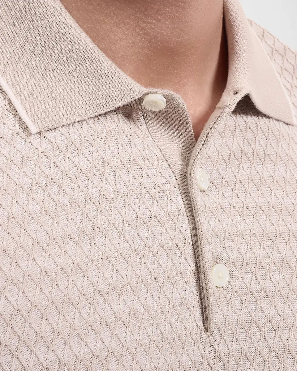 Bugatchi Men's Textured Cotton Polo Shirt | Thumbnail 5 Bugatchi Men's Textured Cotton Polo Shirt | Thumbnail 5