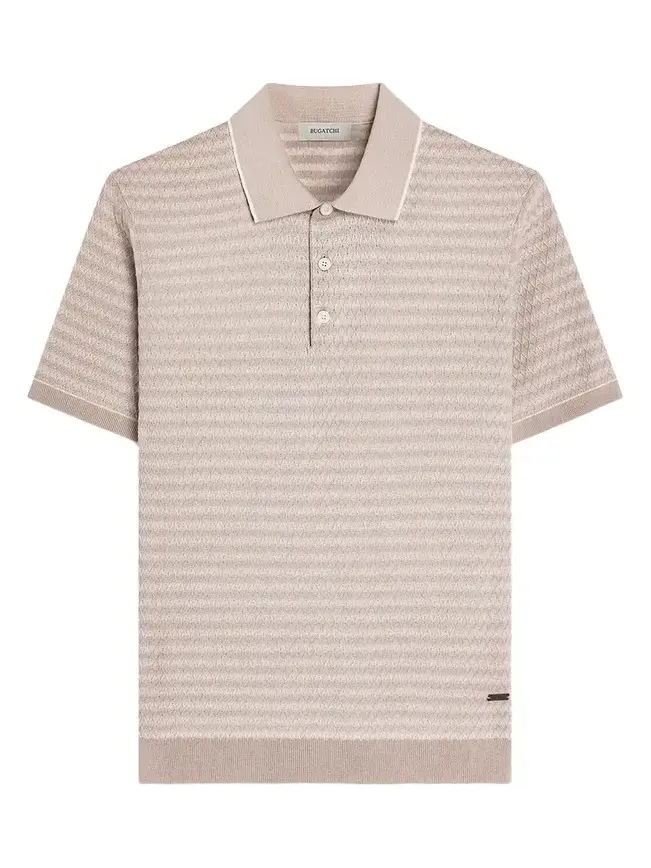 Men's Textured Cotton Polo Shirt Men's Textured Cotton Polo Shirt