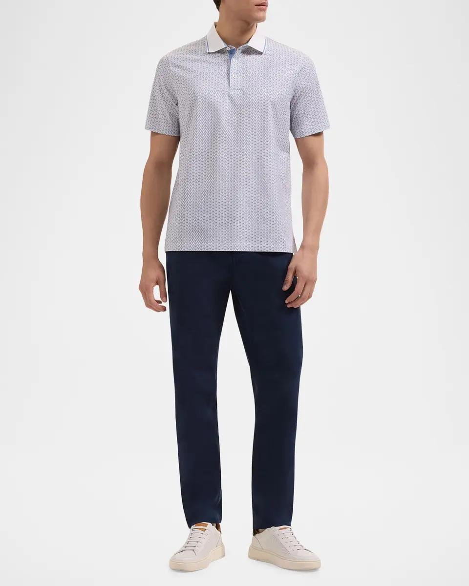 Bugatchi Men's Printed Stretch-Cotton Polo Shirt | Thumbnail 2 Bugatchi Men's Printed Stretch-Cotton Polo Shirt | Thumbnail 2