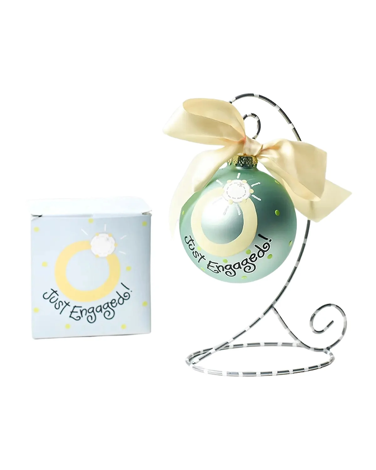 Coton Colors Just Engaged Christmas Ornament with Stand