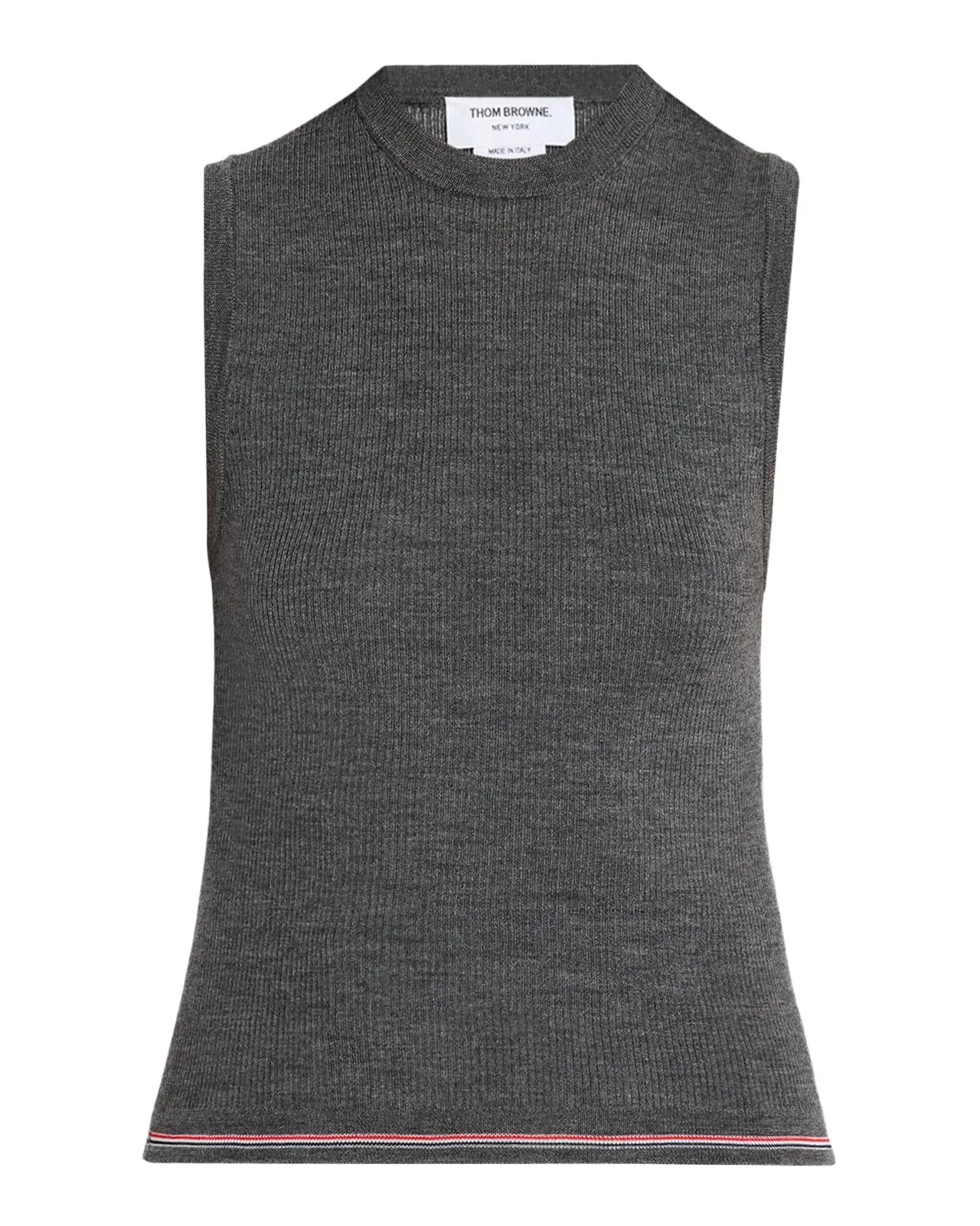 Thom Browne RWB Wool Rib-Knit Shell Top