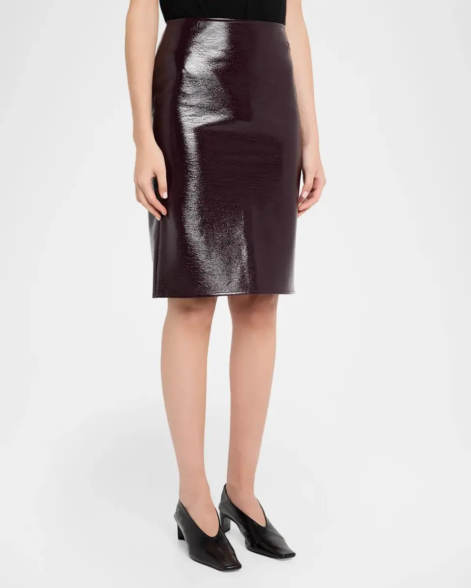 Courrèges Shiny Vinyl Knee-Length Skirt | Thumbnail 4 Courrèges Shiny Vinyl Knee-Length Skirt | Thumbnail 4