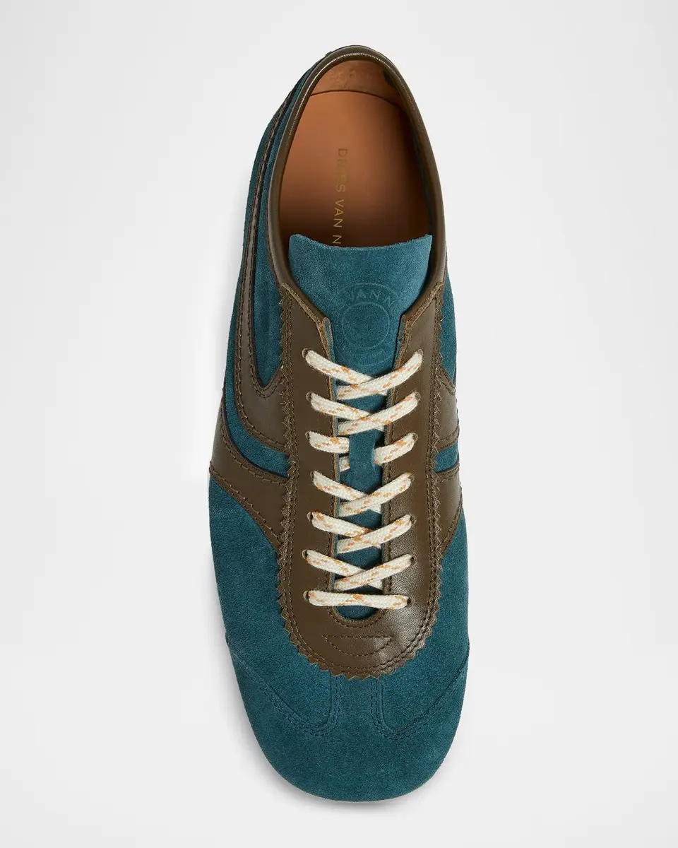 Dries Van Noten Mixed Leather Retro Runner Sneakers | Thumbnail 4 Dries Van Noten Mixed Leather Retro Runner Sneakers | Thumbnail 4