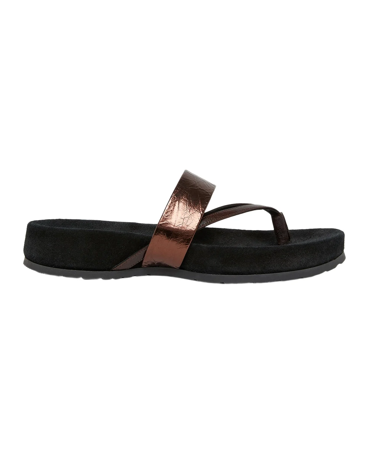 Mosaicon Metallic Leather Flat Thong Sandals Mosaicon Metallic Leather Flat Thong Sandals