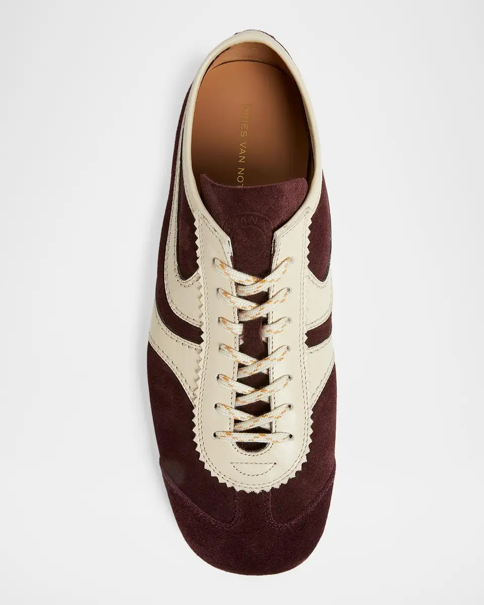 Dries Van Noten Mixed Leather Retro Runner Sneakers | Thumbnail 4 Dries Van Noten Mixed Leather Retro Runner Sneakers | Thumbnail 4