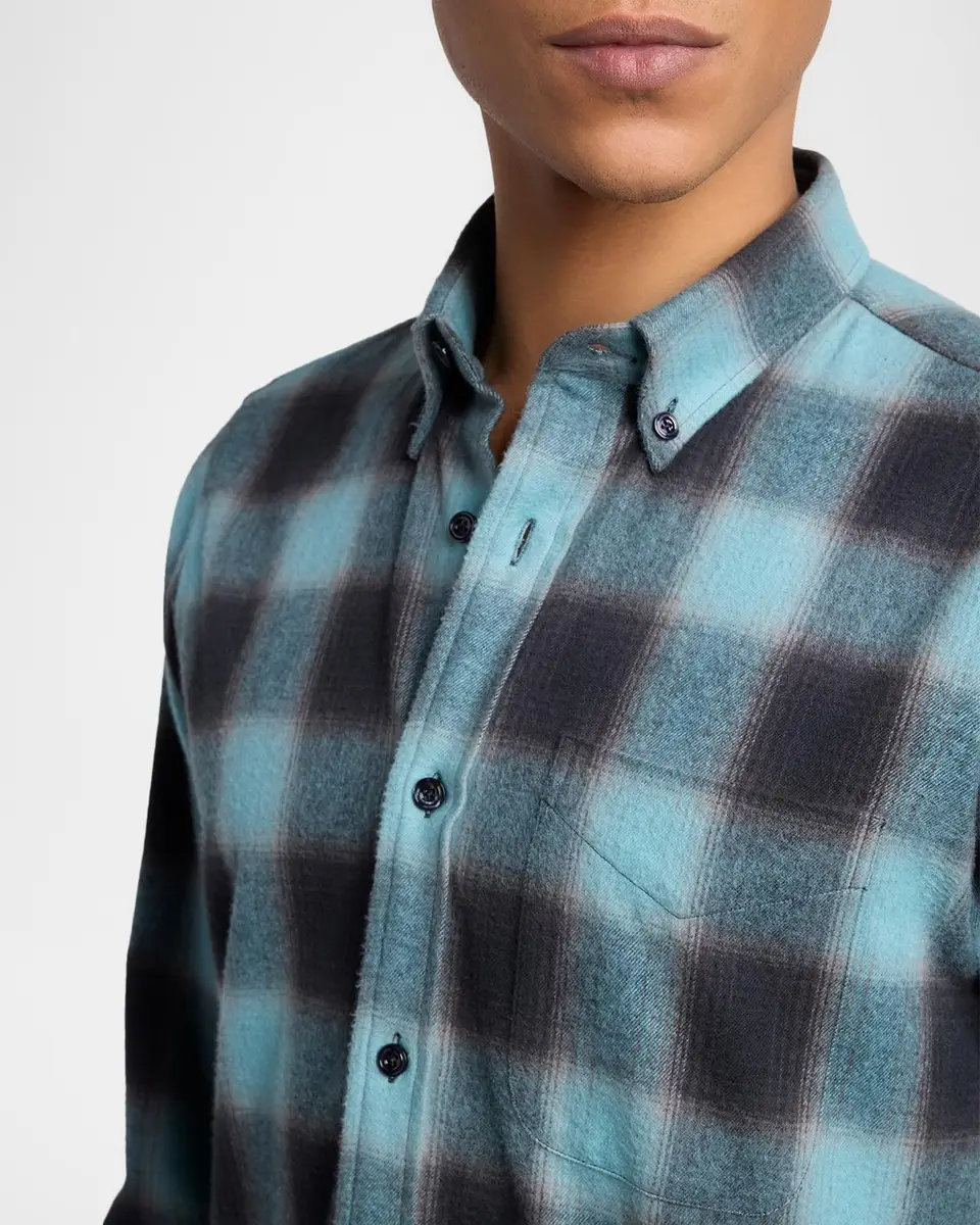 Tom Ford Men's Brushed Flannel Check Button-Down Shirt | Thumbnail 5 Tom Ford Men's Brushed Flannel Check Button-Down Shirt | Thumbnail 5