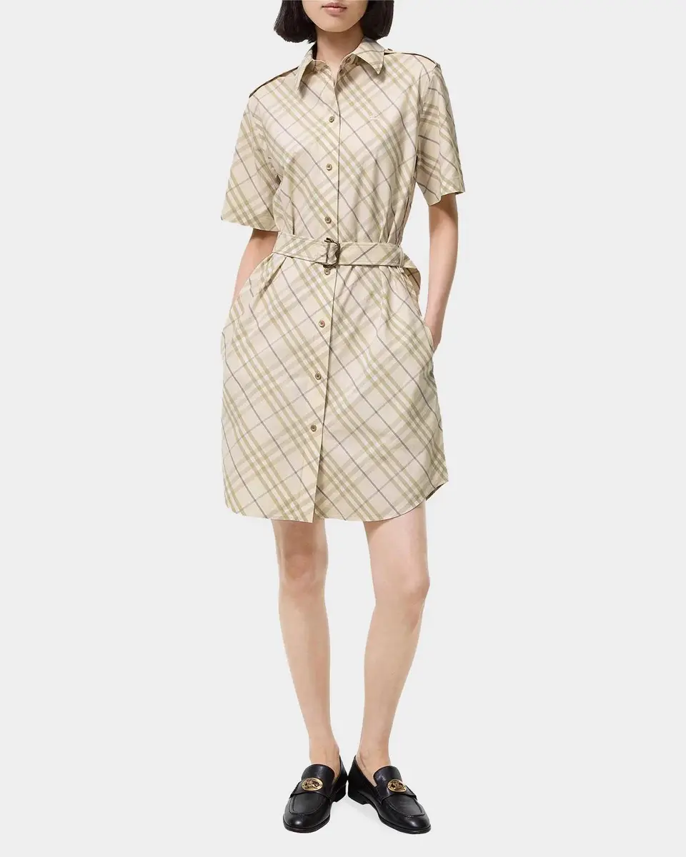 Burberry Georgina Check Belted Cotton Mini Shirtdress | Thumbnail 2 Burberry Georgina Check Belted Cotton Mini Shirtdress | Thumbnail 2