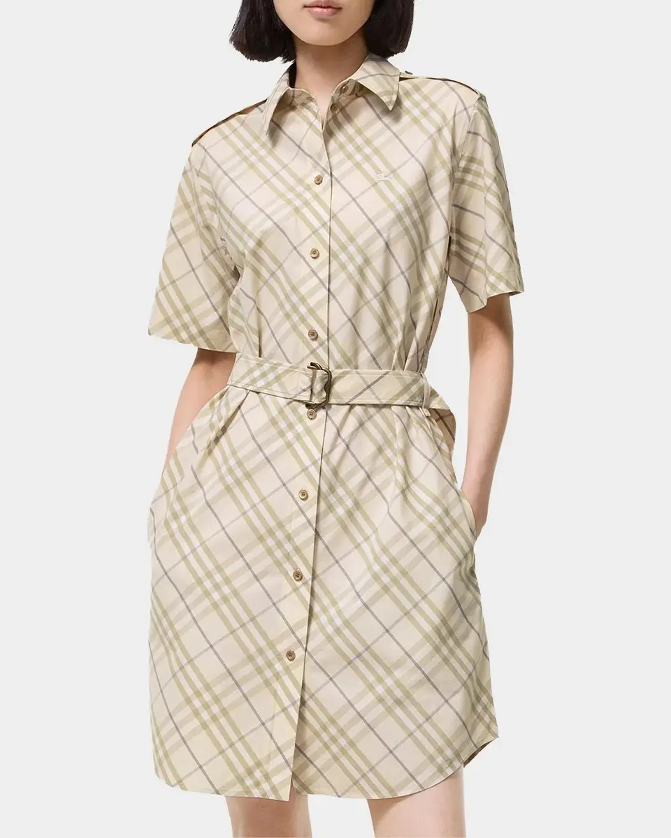 Burberry Georgina Check Belted Cotton Mini Shirtdress | Thumbnail 3 Burberry Georgina Check Belted Cotton Mini Shirtdress | Thumbnail 3