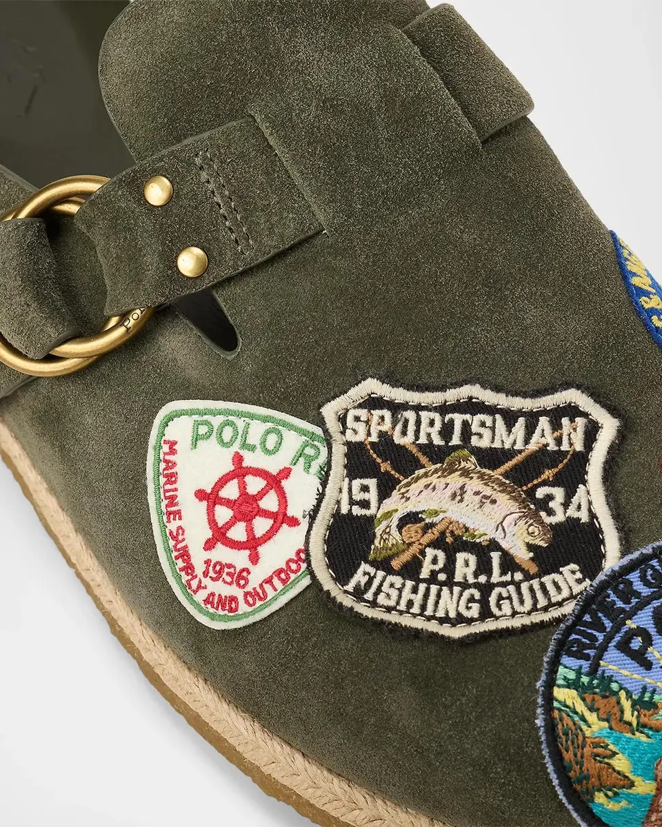 Polo Ralph Lauren Men's Turbach Logo-Patch Suede Clog Sandals | Thumbnail 4 Polo Ralph Lauren Men's Turbach Logo-Patch Suede Clog Sandals | Thumbnail 4