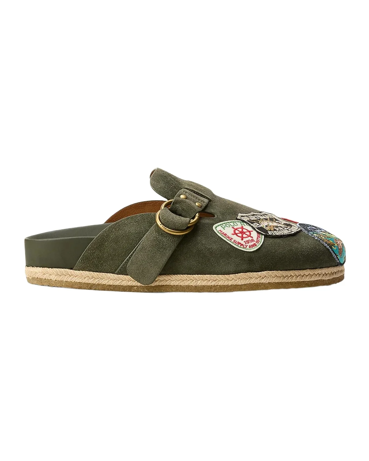 Men's Turbach Logo-Patch Suede Clog Sandals