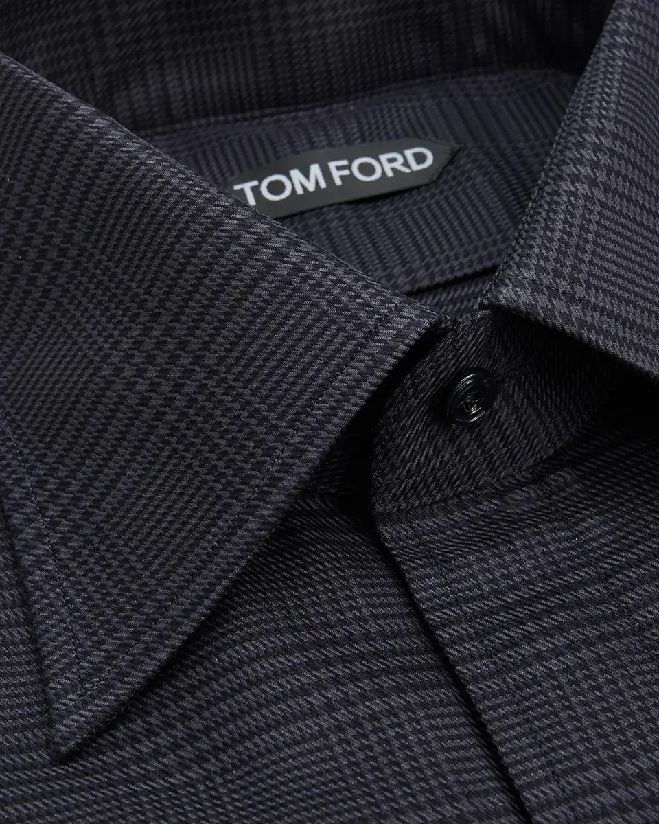 Tom Ford Men's Cotton Prince of Wales Classic-Fit Dress Shirt | Thumbnail 2 Tom Ford Men's Cotton Prince of Wales Classic-Fit Dress Shirt | Thumbnail 2