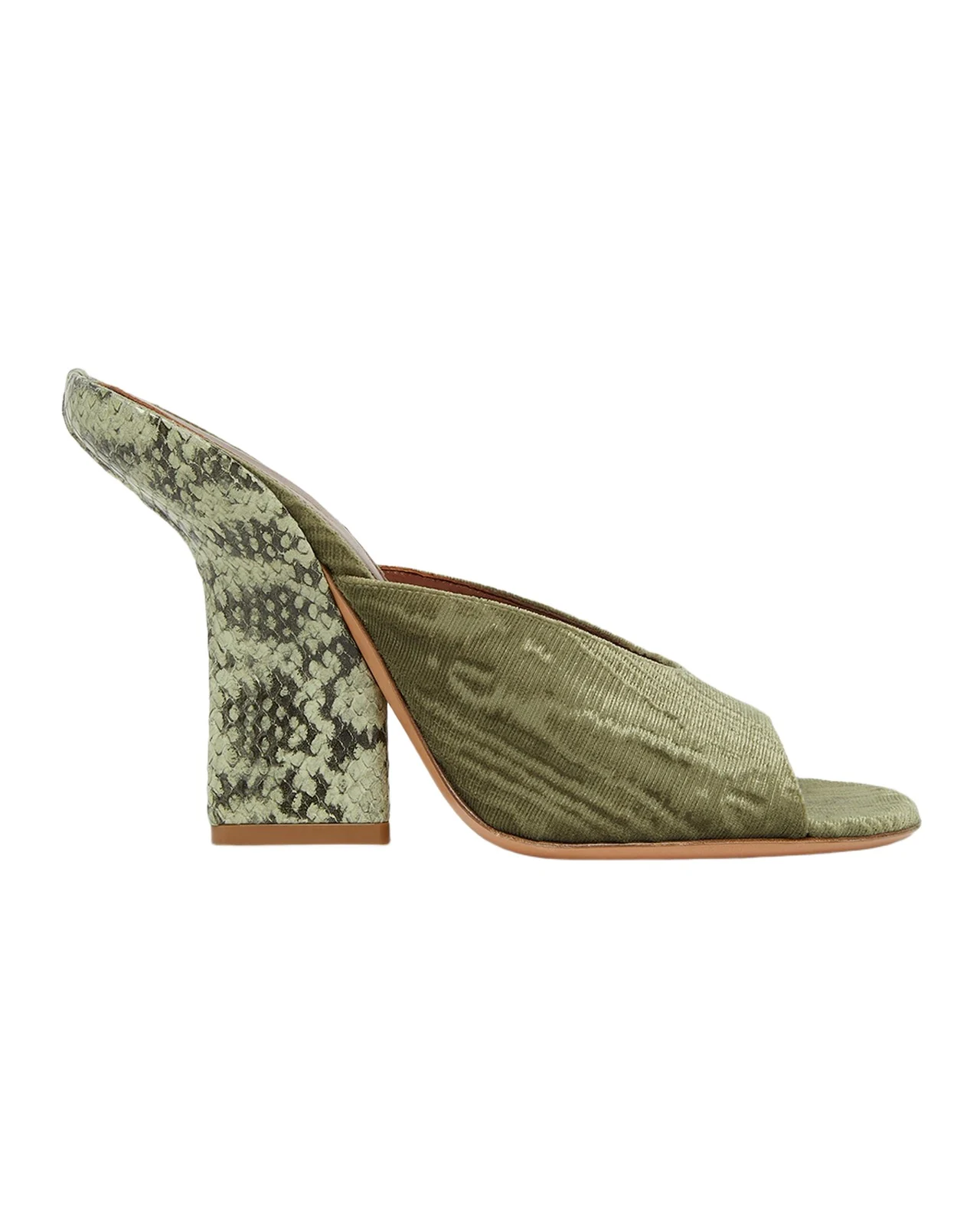 120mm Velvet and Snake-Effect Leather Mules 120mm Velvet and Snake-Effect Leather Mules