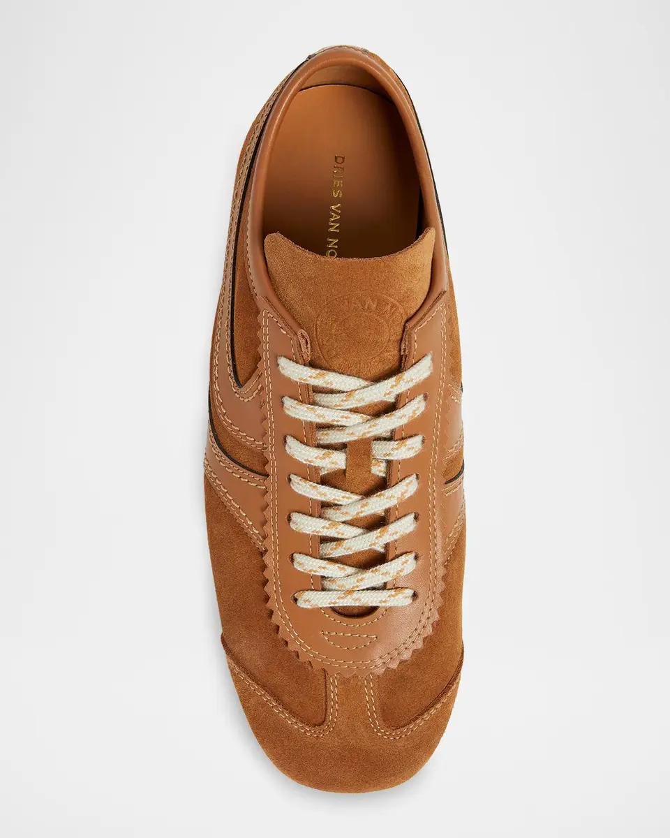 Dries Van Noten Mixed Leather Retro Runner Sneakers | Thumbnail 4 Dries Van Noten Mixed Leather Retro Runner Sneakers | Thumbnail 4