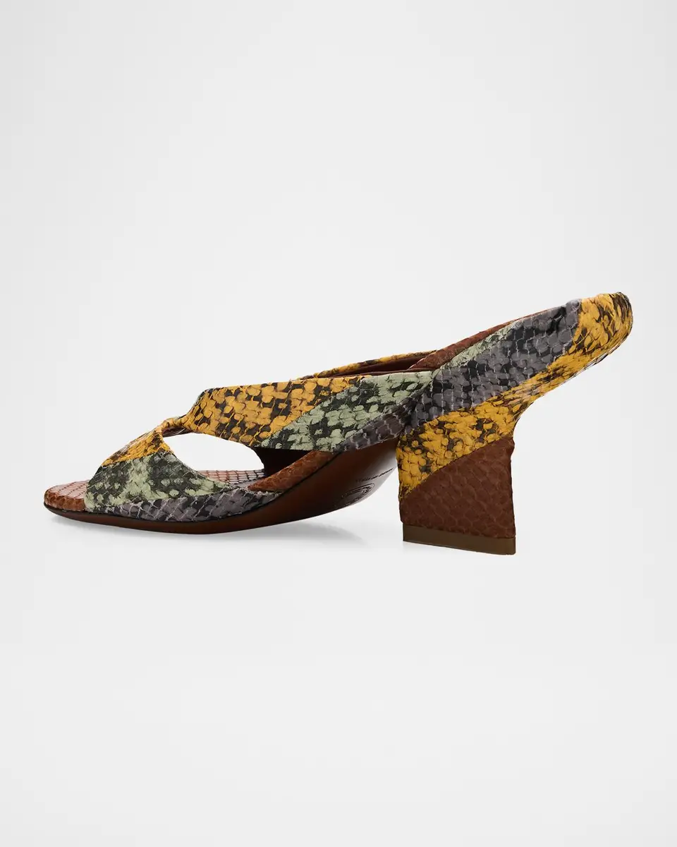 Dries Van Noten 95mm Snakeskin-Embossed Leather Mules | Thumbnail 2 Dries Van Noten 95mm Snakeskin-Embossed Leather Mules | Thumbnail 2