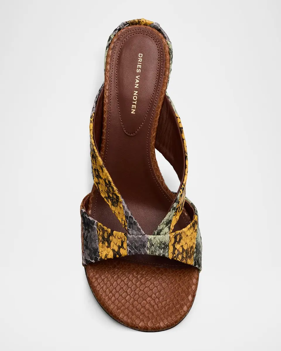 Dries Van Noten 95mm Snakeskin-Embossed Leather Mules | Thumbnail 4 Dries Van Noten 95mm Snakeskin-Embossed Leather Mules | Thumbnail 4