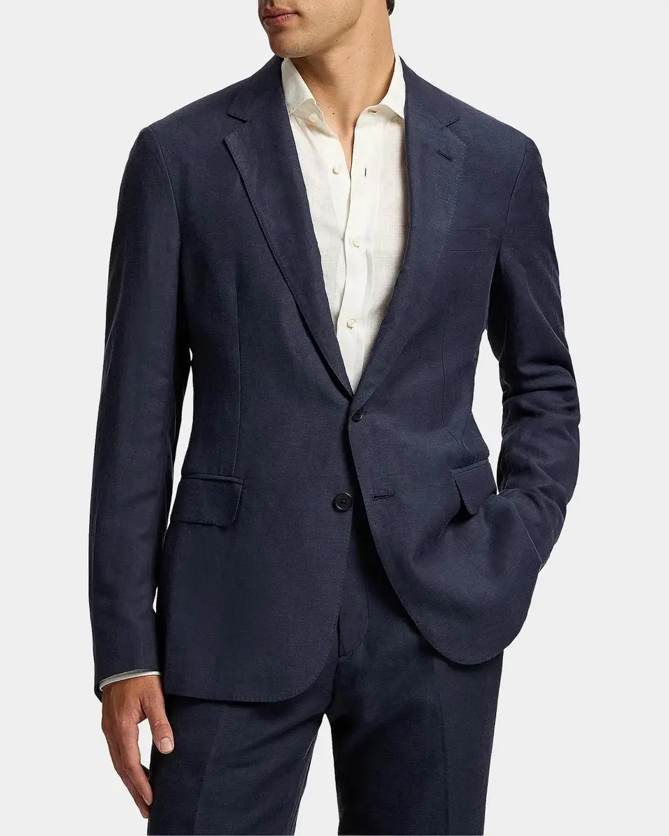 Ralph Lauren Purple Label Men's Hadley Hand-Tailored Silk-Linen Jacket | Thumbnail 4