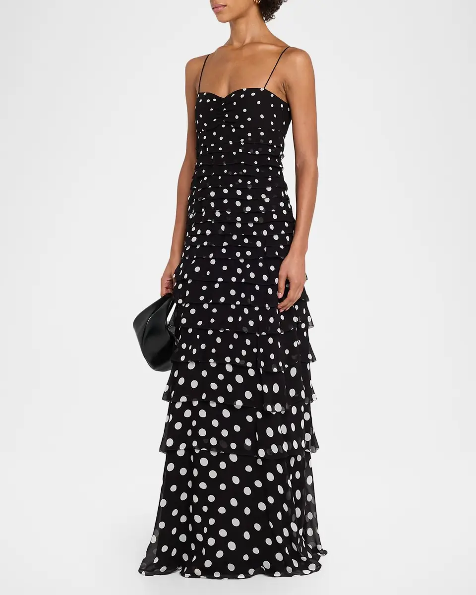 Saloni Niki Polka Dot Maxi Dress | Thumbnail 4