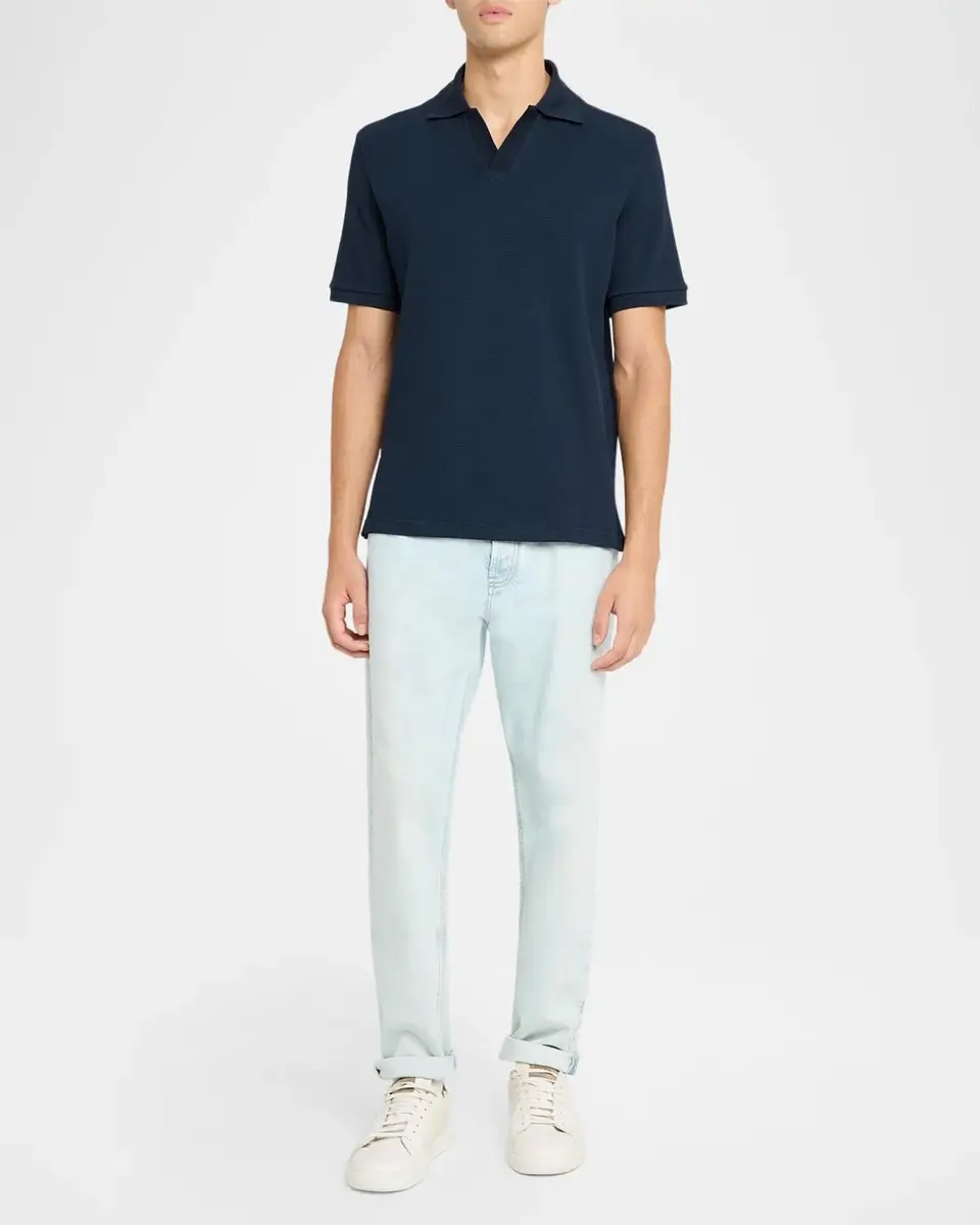 Eton Men's Waffle Open-Collar Polo Shirt | Thumbnail 2