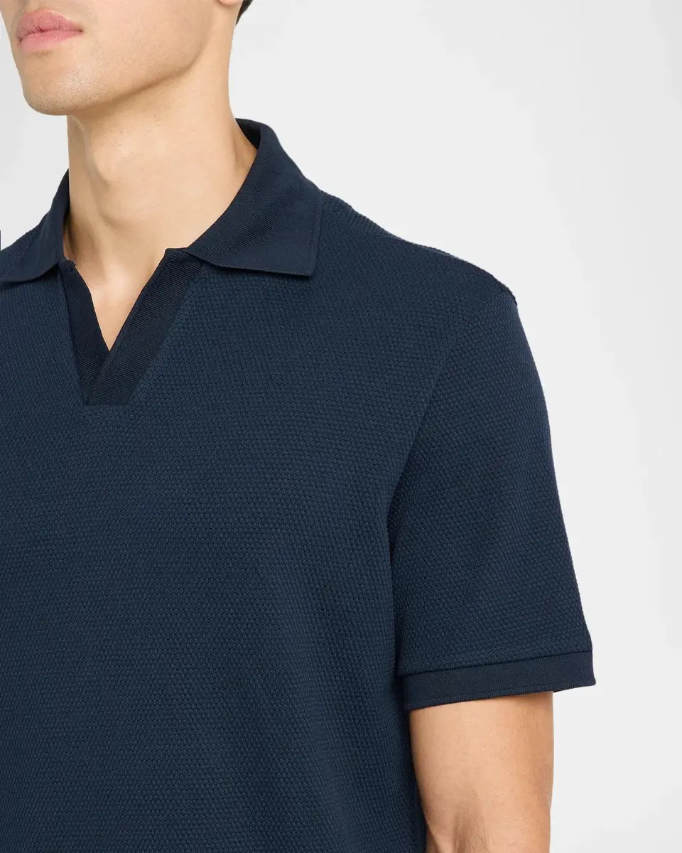 Eton Men's Waffle Open-Collar Polo Shirt | Thumbnail 5