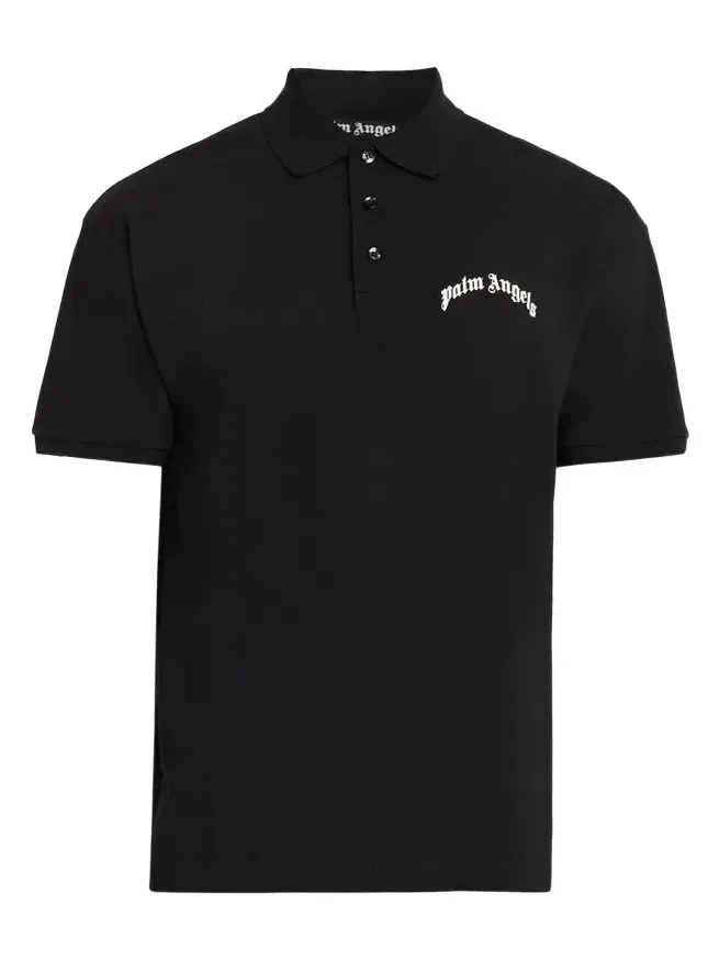 Men's Curved Logo Cotton Polo Shirt