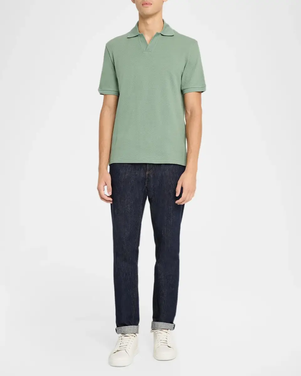 Eton Men's Waffle Open-Collar Polo Shirt | Thumbnail 2