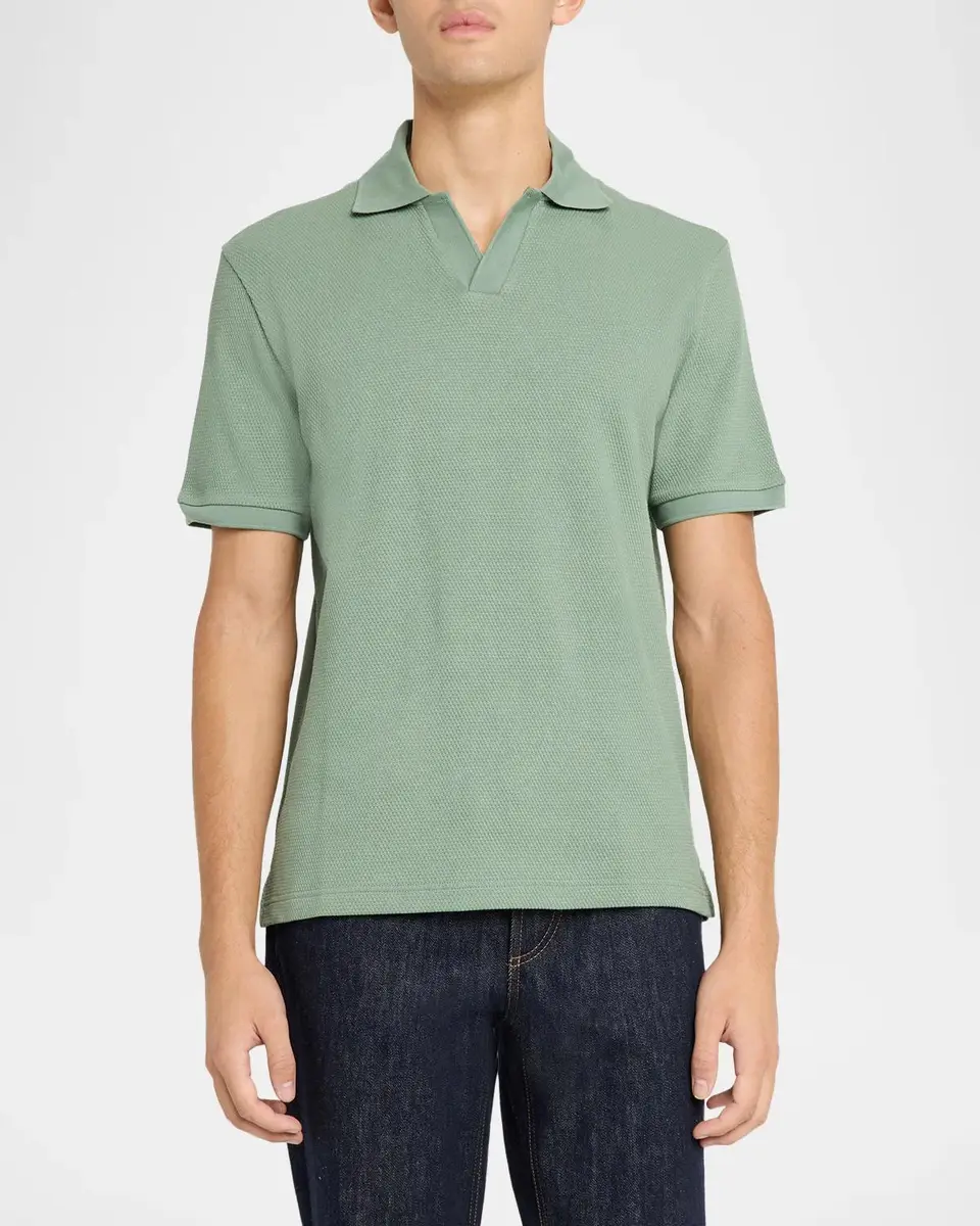 Eton Men's Waffle Open-Collar Polo Shirt | Thumbnail 4