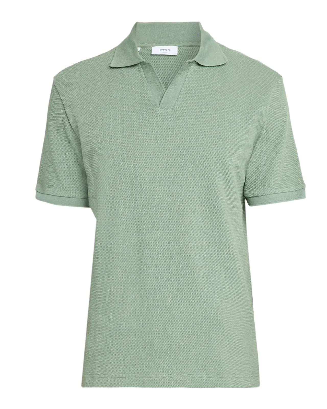 Eton Men's Waffle Open-Collar Polo Shirt