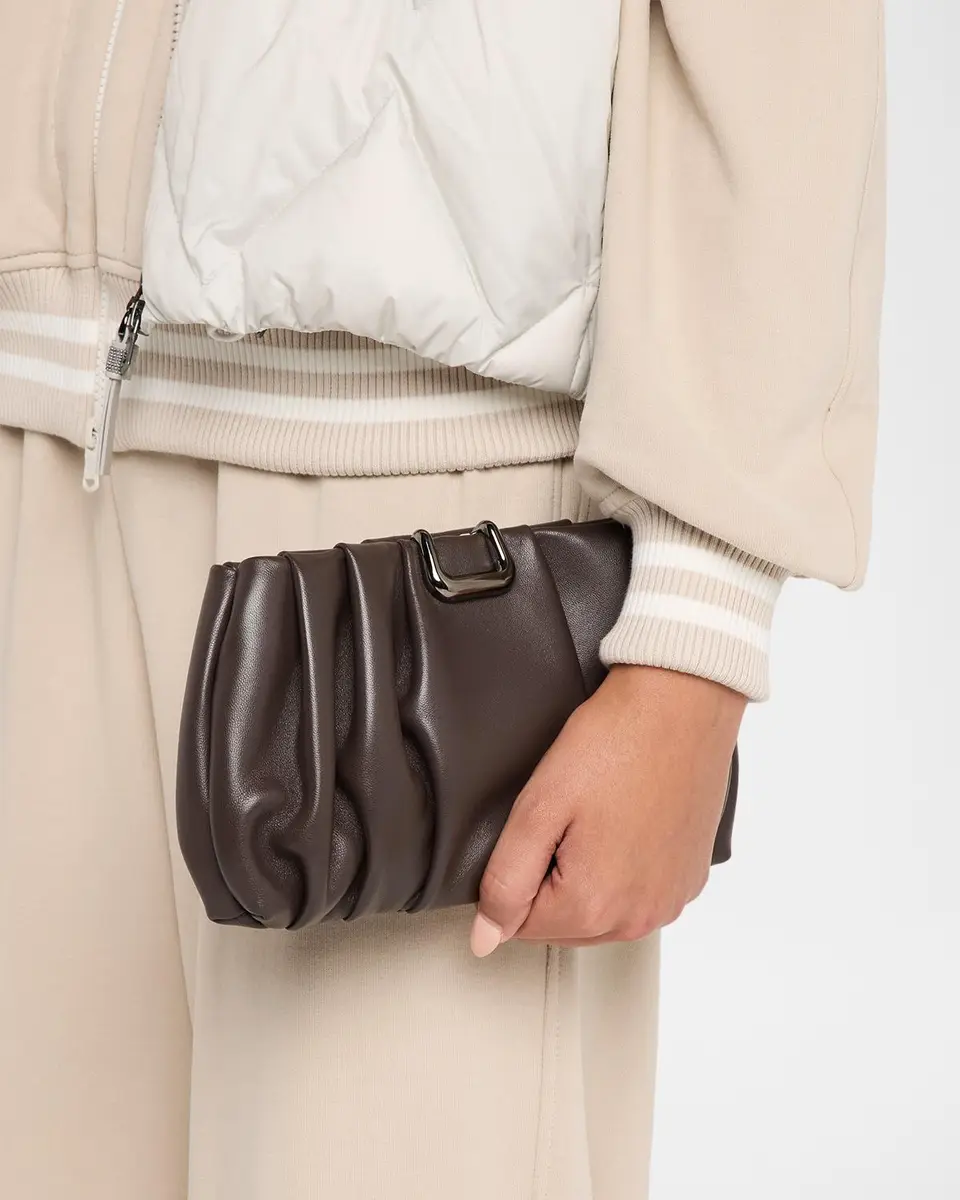 Brunello Cucinelli Pleated Leather Clutch Bag | Thumbnail 2
