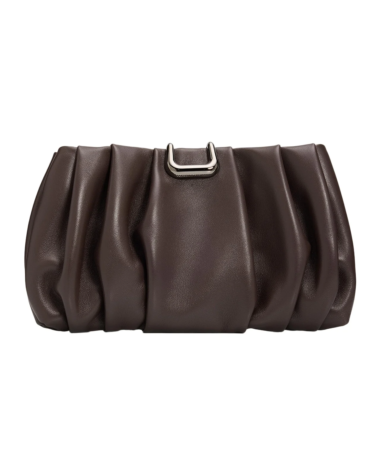 Pleated Leather Clutch Bag