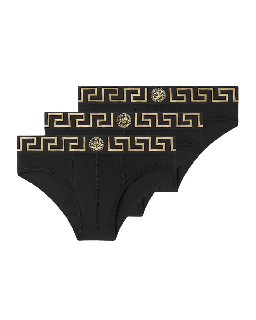 Versace Men's 3-Pack Medusa Key Jersey Briefs | Image 1 Versace Men's 3-Pack Medusa Key Jersey Briefs | Image 1