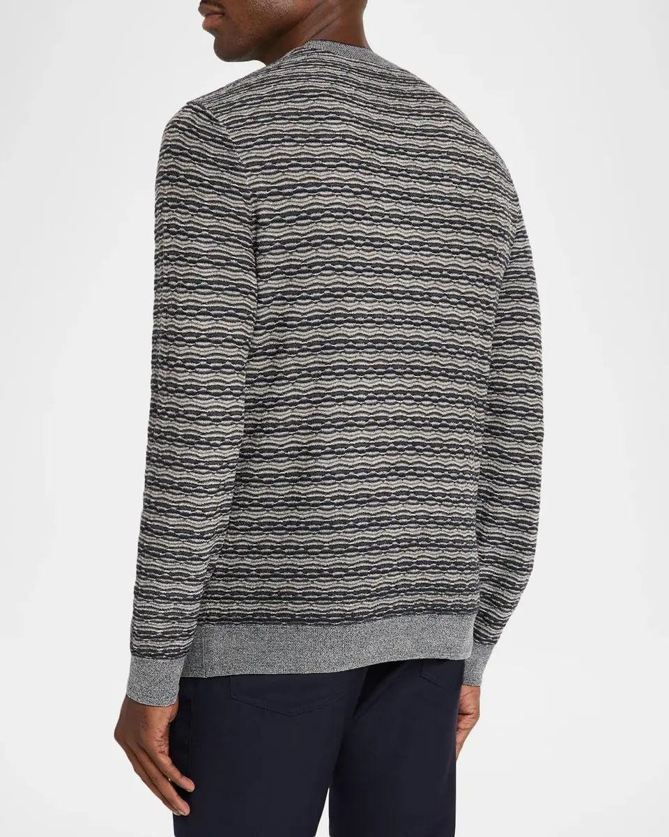 Emporio Armani Men's Wool-Blend Jacquard Crewneck Sweater | Thumbnail 3 Emporio Armani Men's Wool-Blend Jacquard Crewneck Sweater | Thumbnail 3