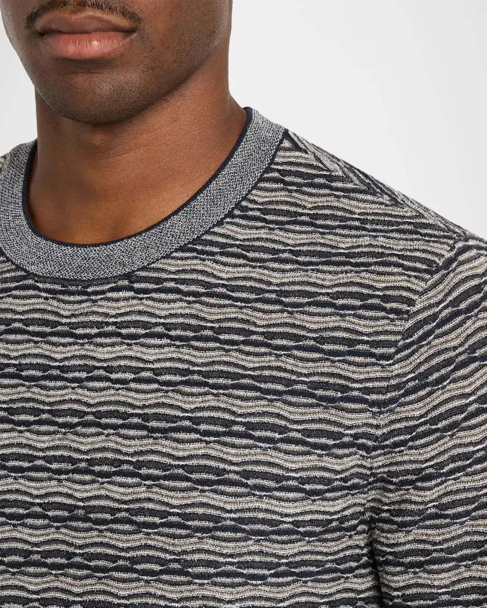 Emporio Armani Men's Wool-Blend Jacquard Crewneck Sweater | Thumbnail 5 Emporio Armani Men's Wool-Blend Jacquard Crewneck Sweater | Thumbnail 5