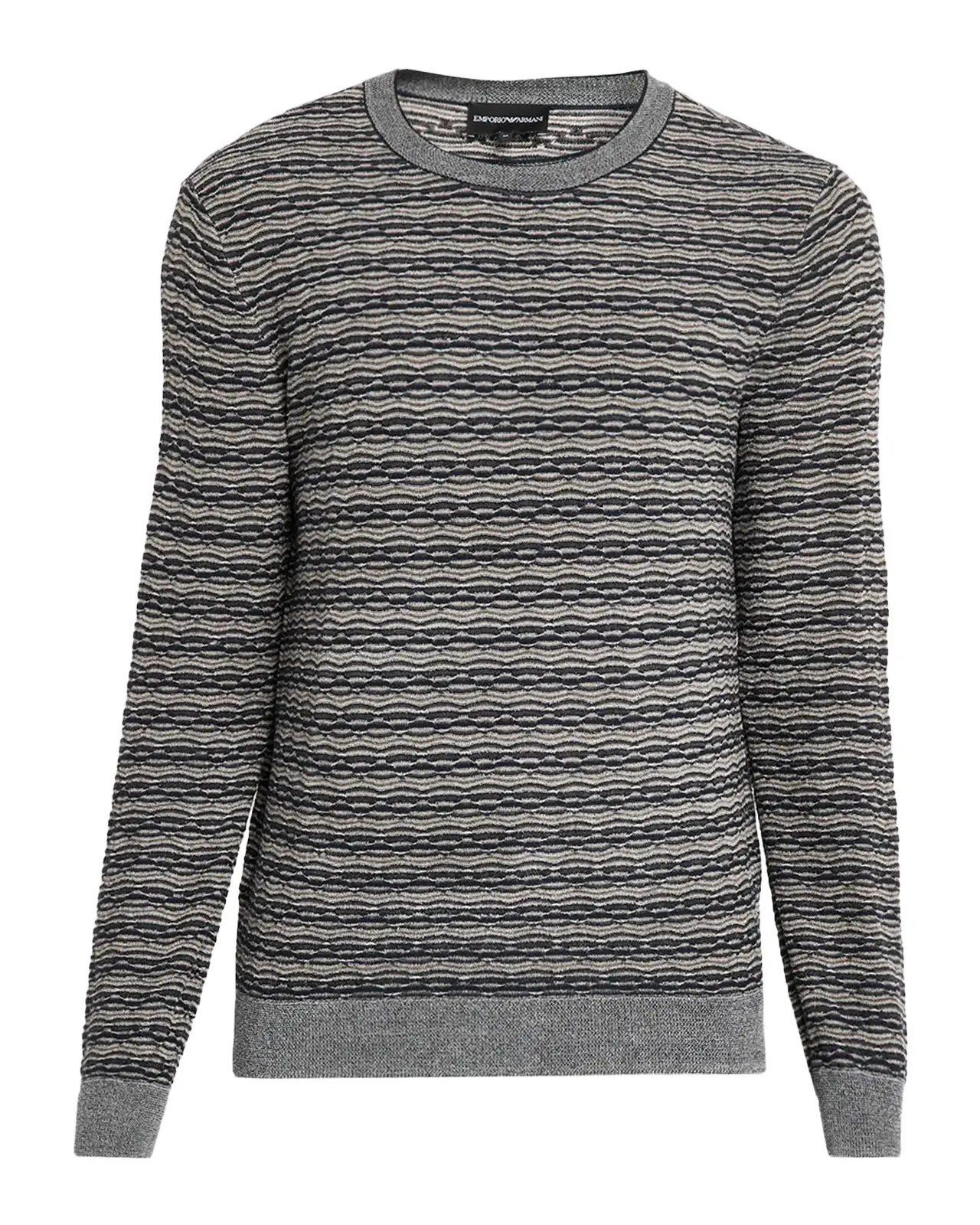 Men's Wool-Blend Jacquard Crewneck Sweater Men's Wool-Blend Jacquard Crewneck Sweater
