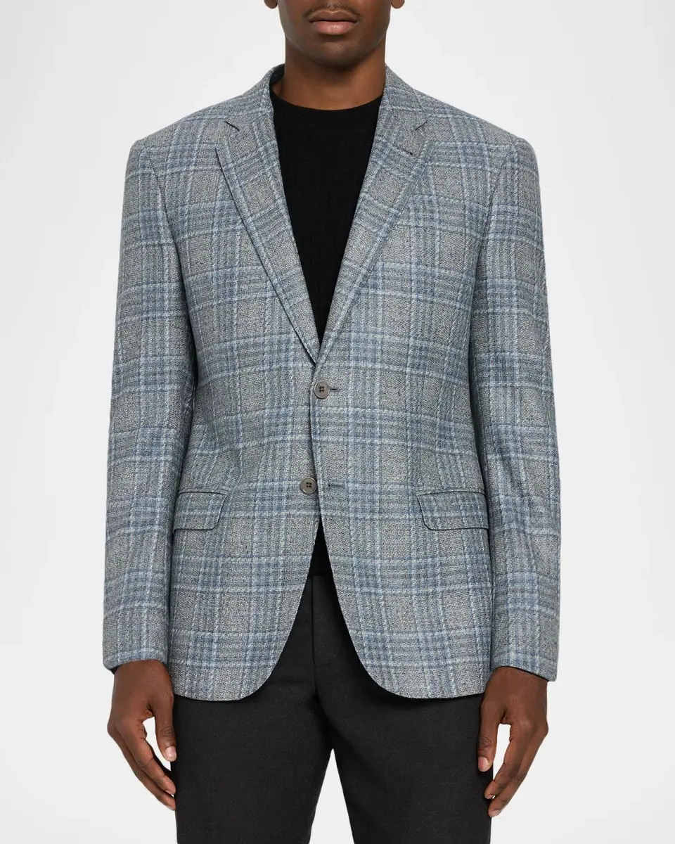 Emporio Armani Men's G Line Wool Plaid Single-Breasted Sport Coat | Thumbnail 4