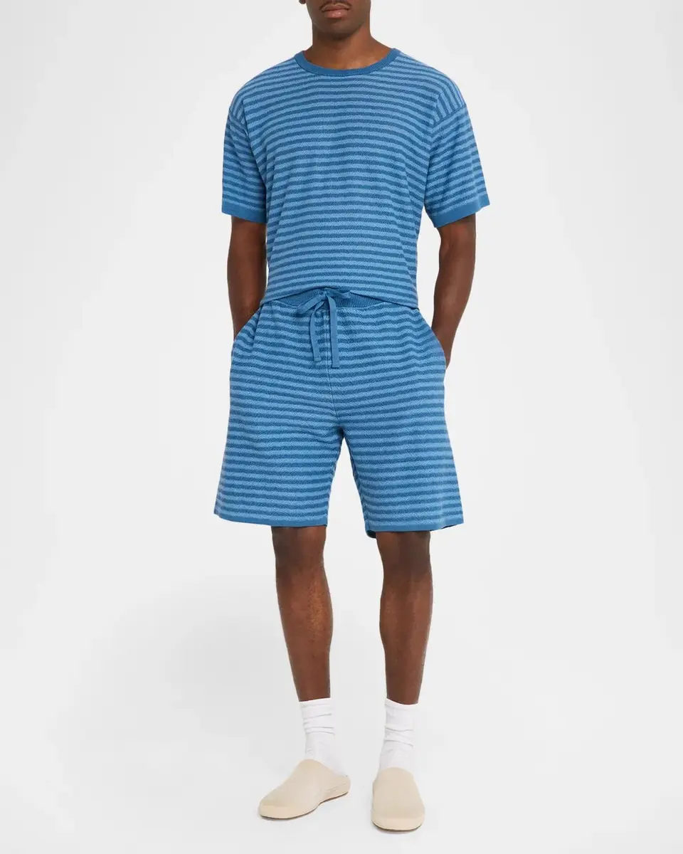 The Elder Statesman Men's Stripe Boxy-Fit Crewneck T-Shirt | Thumbnail 2 The Elder Statesman Men's Stripe Boxy-Fit Crewneck T-Shirt | Thumbnail 2