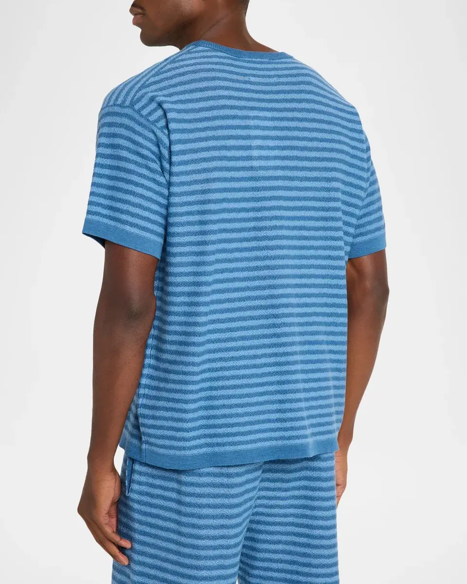 The Elder Statesman Men's Stripe Boxy-Fit Crewneck T-Shirt | Thumbnail 3 The Elder Statesman Men's Stripe Boxy-Fit Crewneck T-Shirt | Thumbnail 3