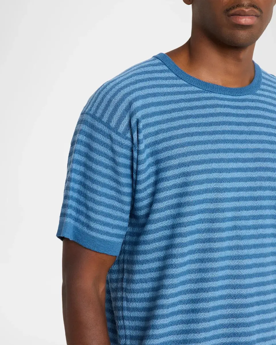 The Elder Statesman Men's Stripe Boxy-Fit Crewneck T-Shirt | Thumbnail 5 The Elder Statesman Men's Stripe Boxy-Fit Crewneck T-Shirt | Thumbnail 5
