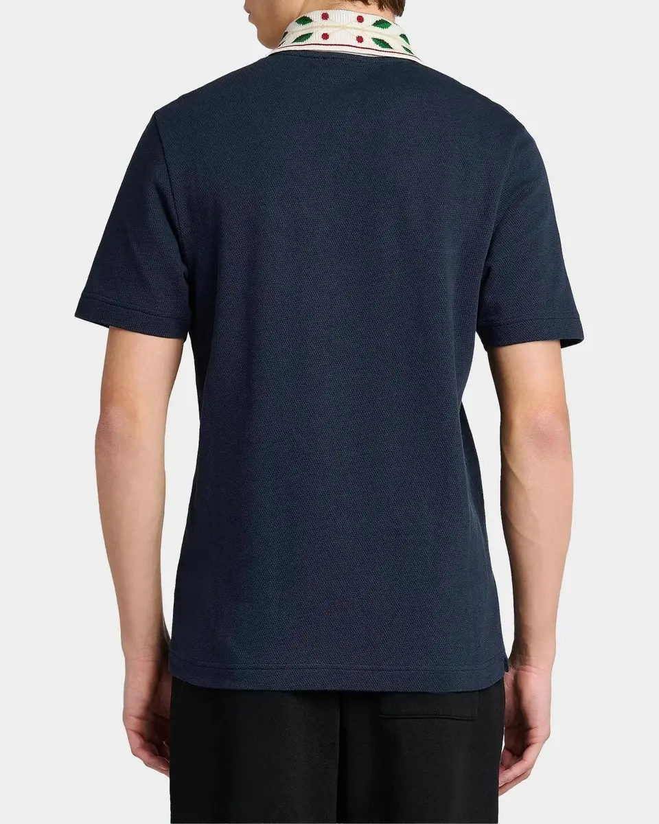 Casablanca Men's Laurel Cotton Pique Polo Shirt | Thumbnail 3 Casablanca Men's Laurel Cotton Pique Polo Shirt | Thumbnail 3