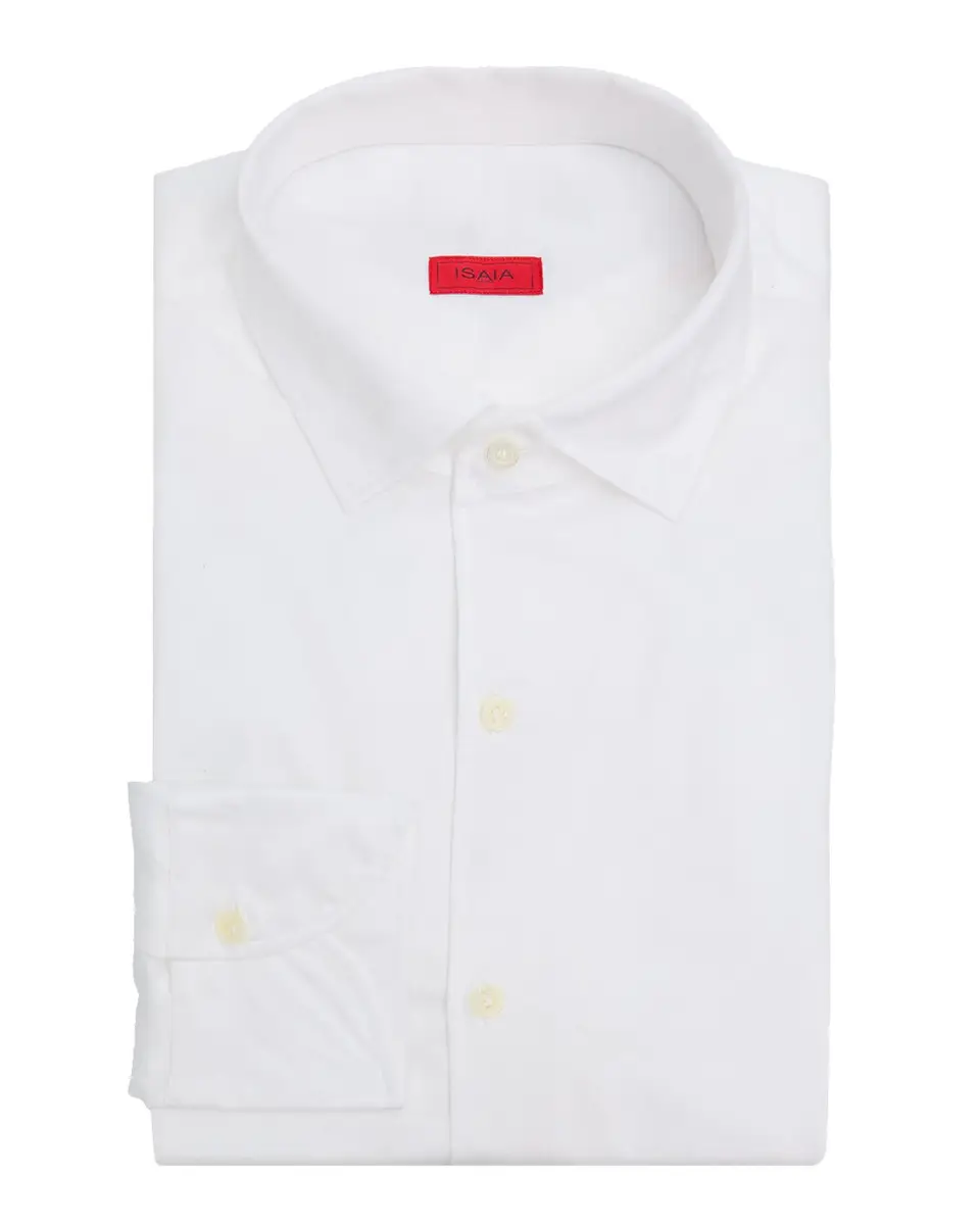 Isaia Men's Cotton and Linen Solid Dress Shirt | Thumbnail 3
