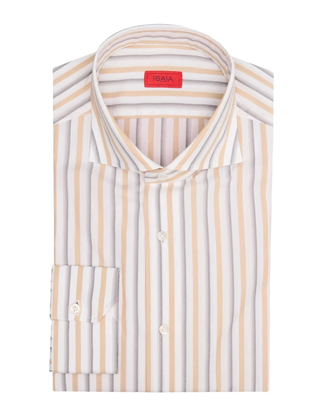 Men's Cotton and Linen Stripe Dress Shirt