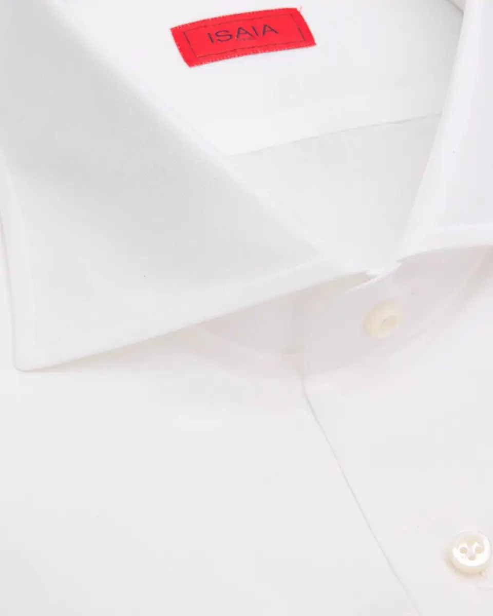 Isaia Men's Cotton and Linen Solid Dress Shirt | Thumbnail 2 Isaia Men's Cotton and Linen Solid Dress Shirt | Thumbnail 2
