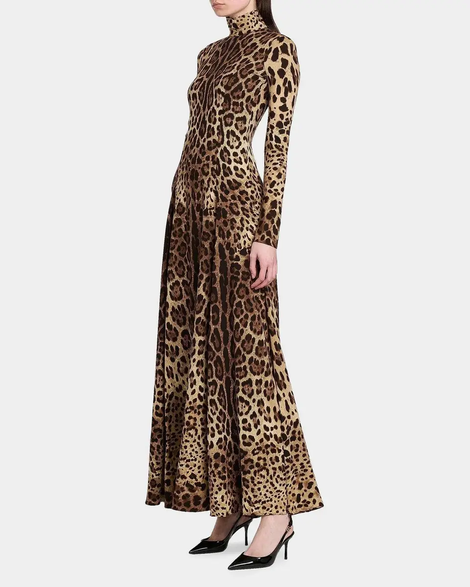Dolce & Gabbana Leopard Silk Charmeuse Maxi Dress | Thumbnail 5 Dolce & Gabbana Leopard Silk Charmeuse Maxi Dress | Thumbnail 5