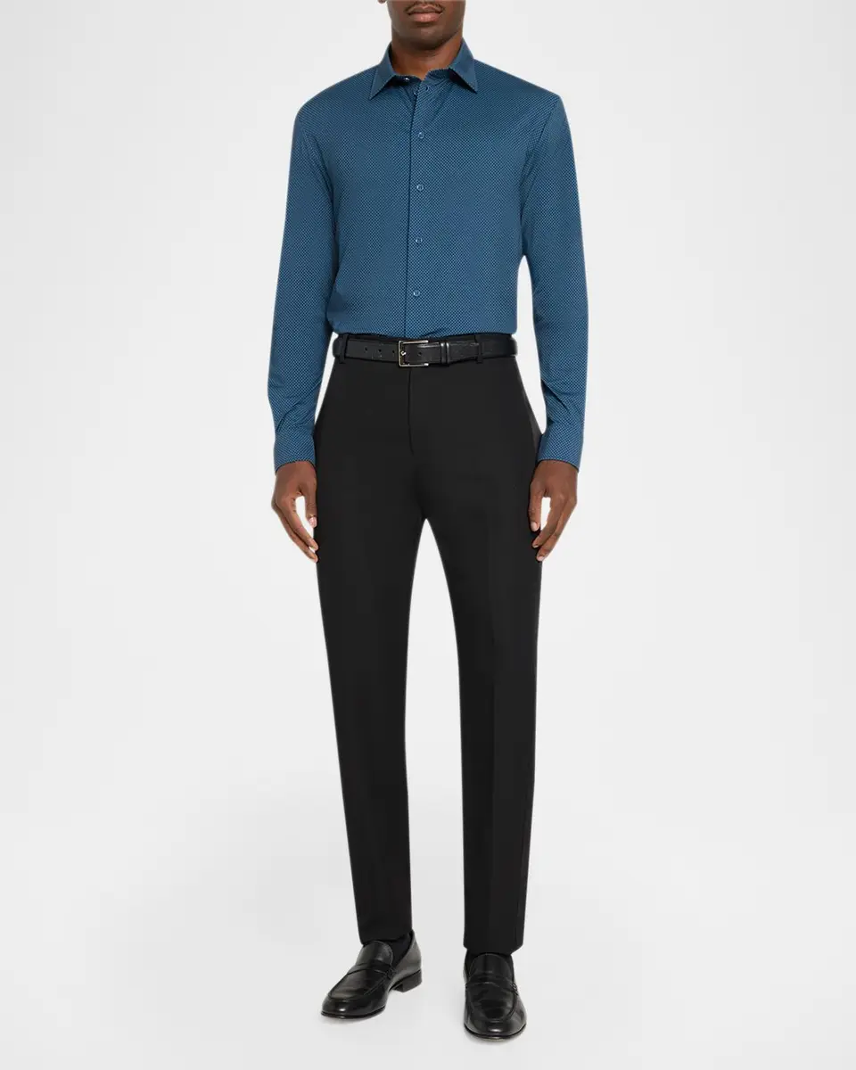 Emporio Armani Men's Geometric Stretch Button-Front Shirt | Thumbnail 2 Emporio Armani Men's Geometric Stretch Button-Front Shirt | Thumbnail 2
