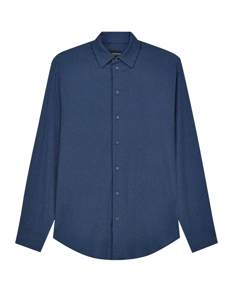 Emporio Armani Men's Geometric Stretch Button-Front Shirt