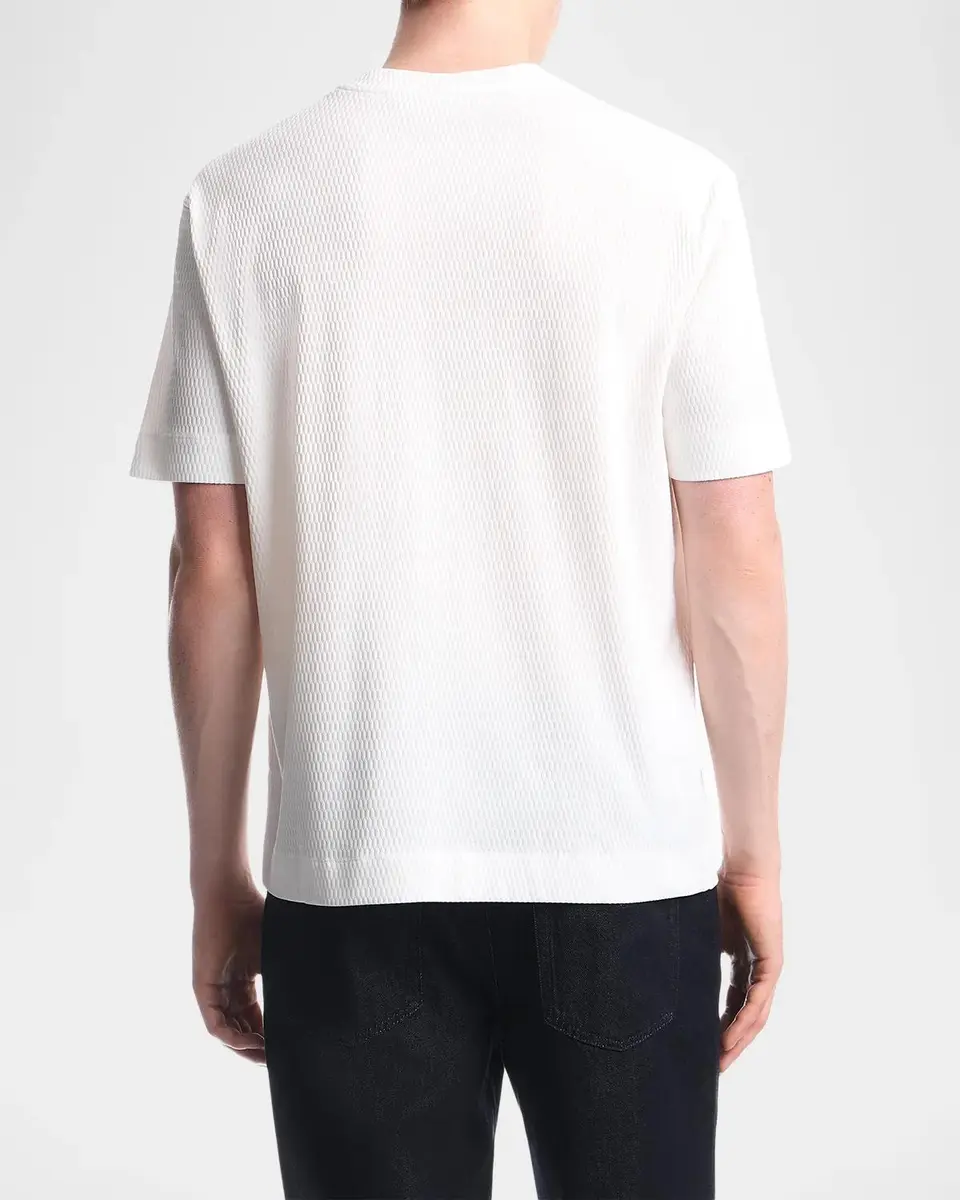Emporio Armani Men's Cotton Jacquard T-Shirt | Thumbnail 3