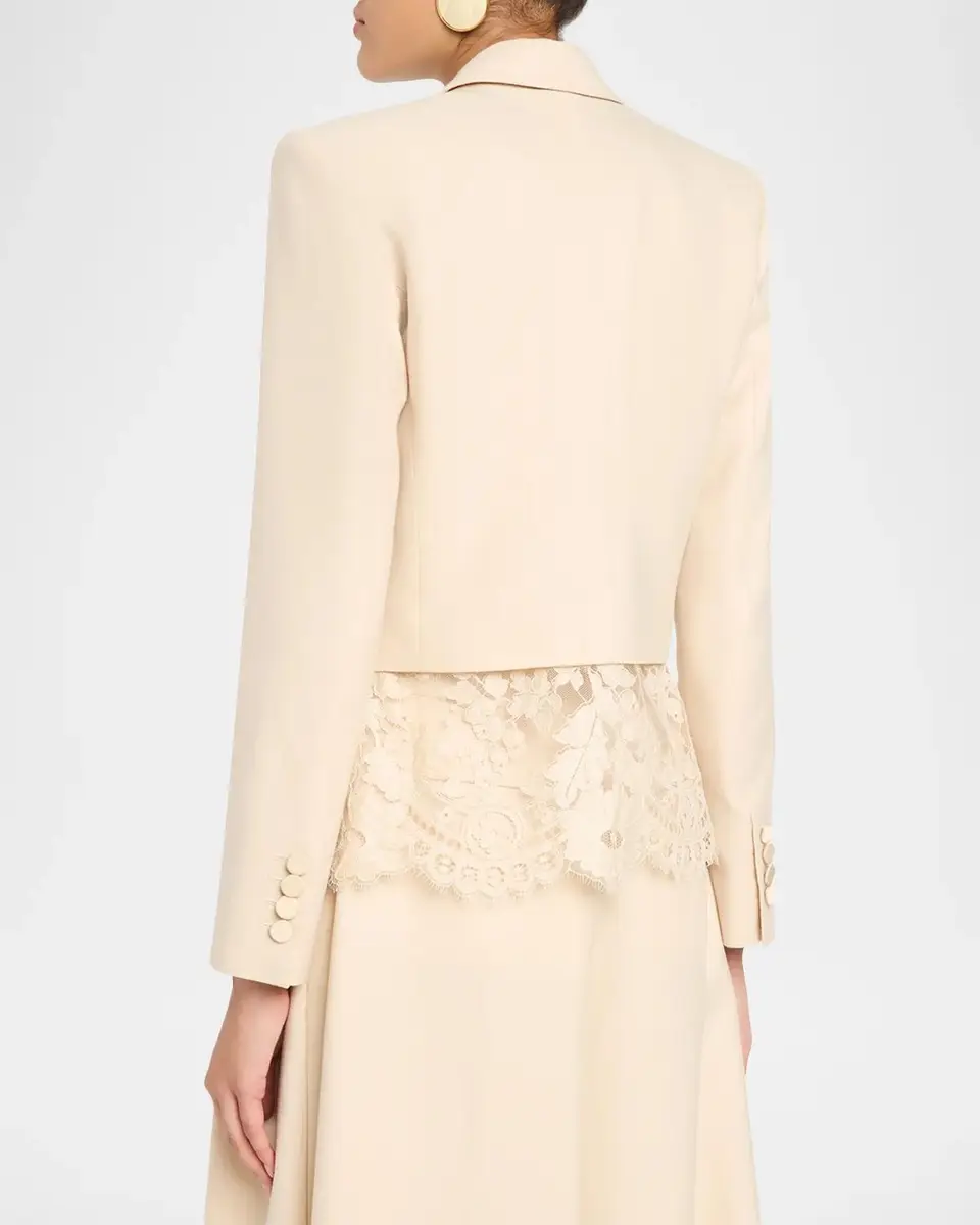 Zimmermann Lace-Trim Wool-Blend Double-Breasted Jacket | Thumbnail 3