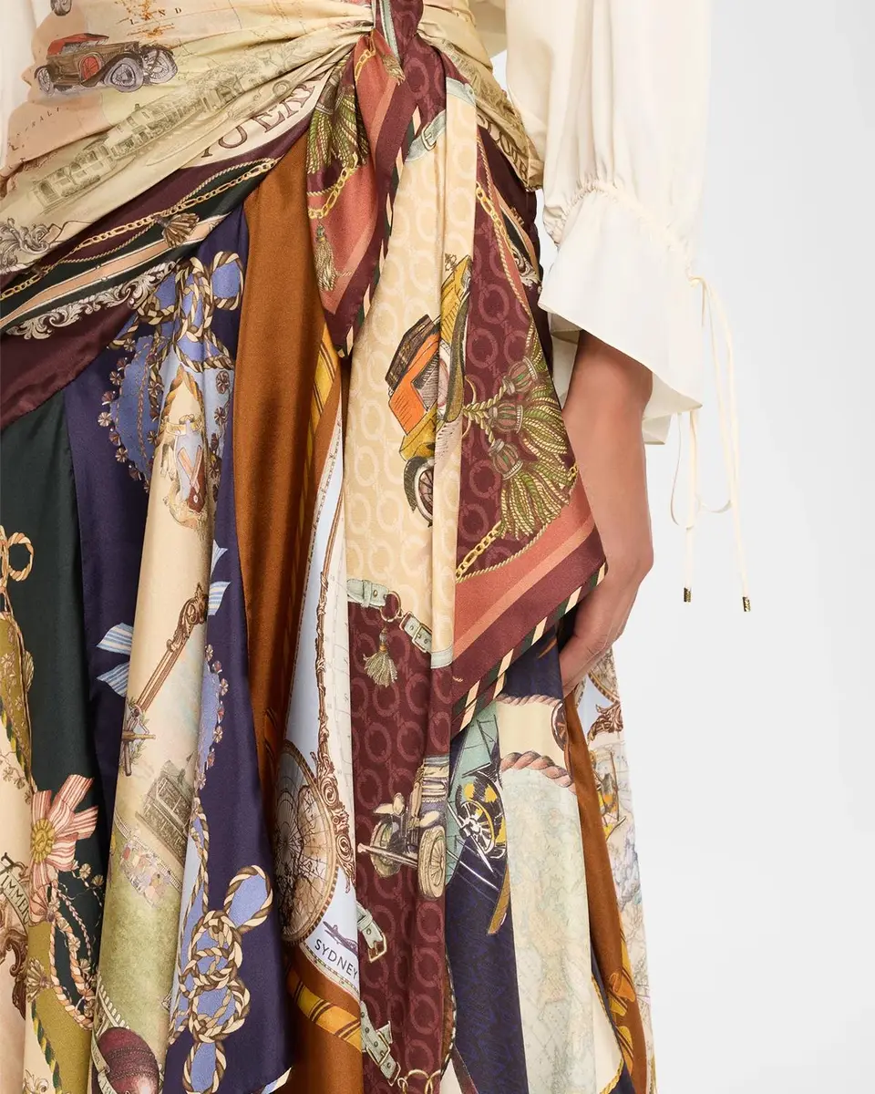 Zimmermann Valiant Draped Silk Scarf Skirt | Thumbnail 5