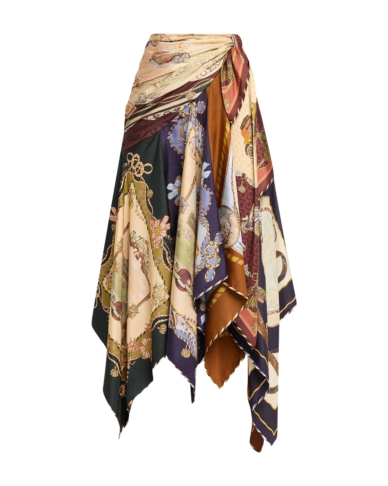 Zimmermann Valiant Draped Silk Scarf Skirt