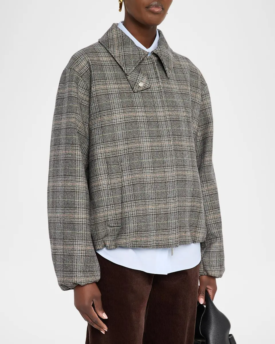 Lafayette 148 New York Glen Check Bomber Jacket | Thumbnail 4 Lafayette 148 New York Glen Check Bomber Jacket | Thumbnail 4